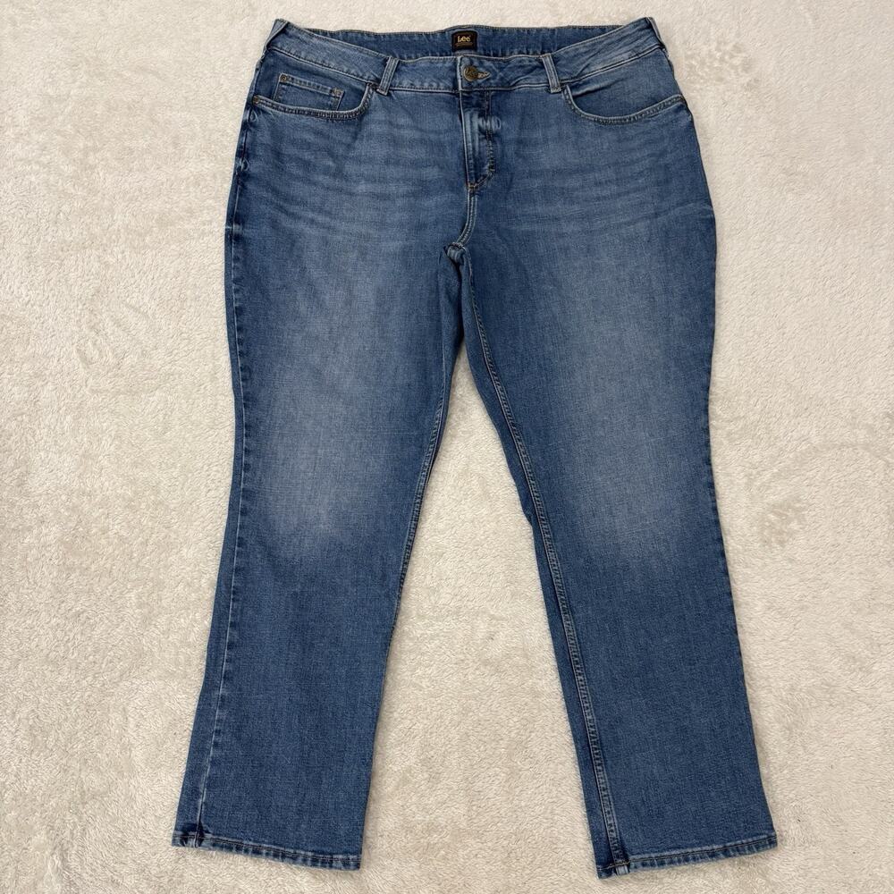Lee Womens 22W Bootcut Jeans Medium Wash Stretch Denim Plus Size 29 Inseam